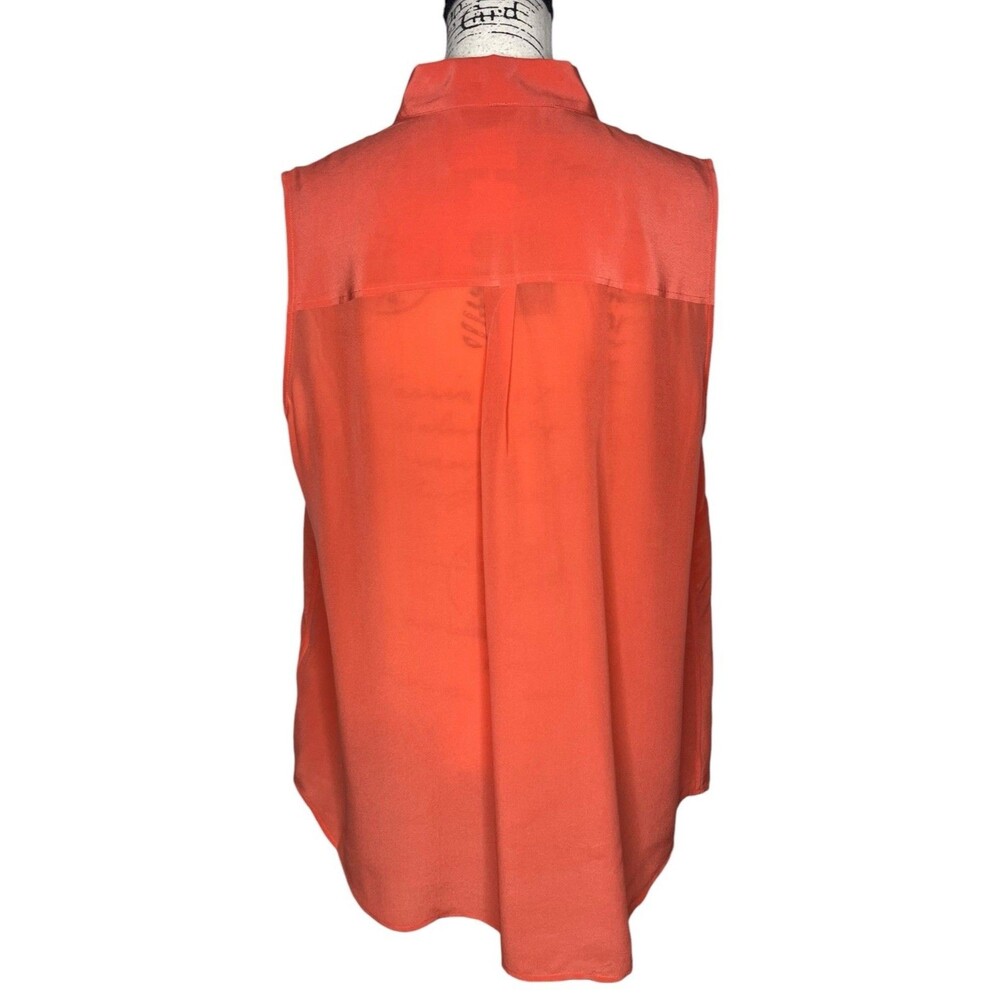 NEW Boden Silk Button Up Sleeveless Shell Blouse Womens Plus 18 Coral Semi Sheer - Picture 5 of 6
